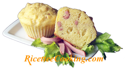 Muffin salati con wurstel